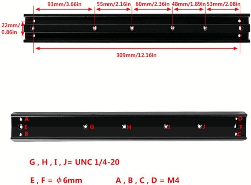 Pocnsen Dovetail Rail 335mm (13.1") Bar Kit for Vixen-Style Dovetail Plate to Couple Telescope Tubes to Mount - Image 4